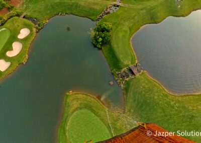 Hot Air Balloon over Golf Course
